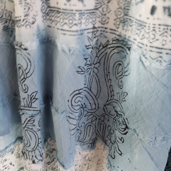 NWT Metrowear Gauzy Maxi Skirt, Lined, Teal & White, Sz.S, Pretty, Comfortable! - Picture 11 of 12